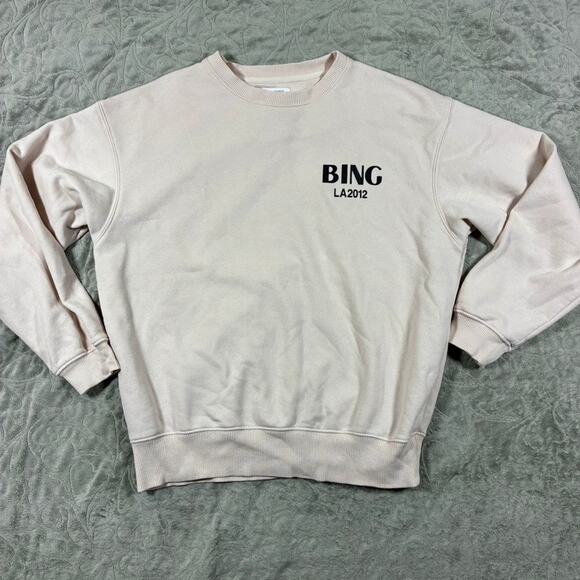 Anine Bing Sweatshirt Womens M Washed Pink LA 2012 Logo Spell Out Cotton Classic - Picture 1 of 13